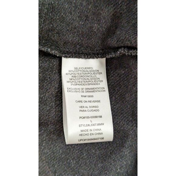 Wit & Wisdom Womens Size Large Gray Crew Neck Long Sleeve Pullover Sweater - Picture 9 of 9